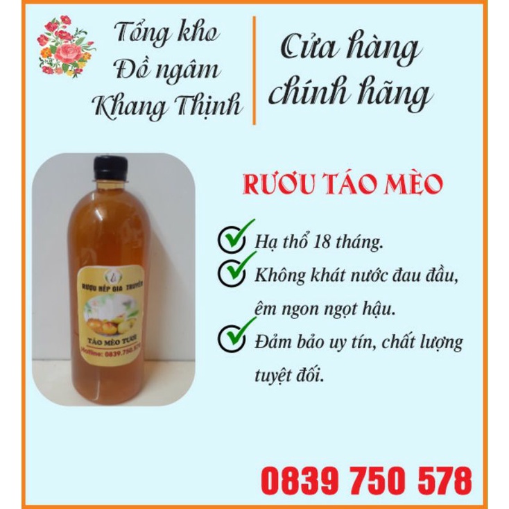 R.ươu táo mèo 1lít.nhà nấu.êm ngon ngọt hậu.uy tín.chất lượng.