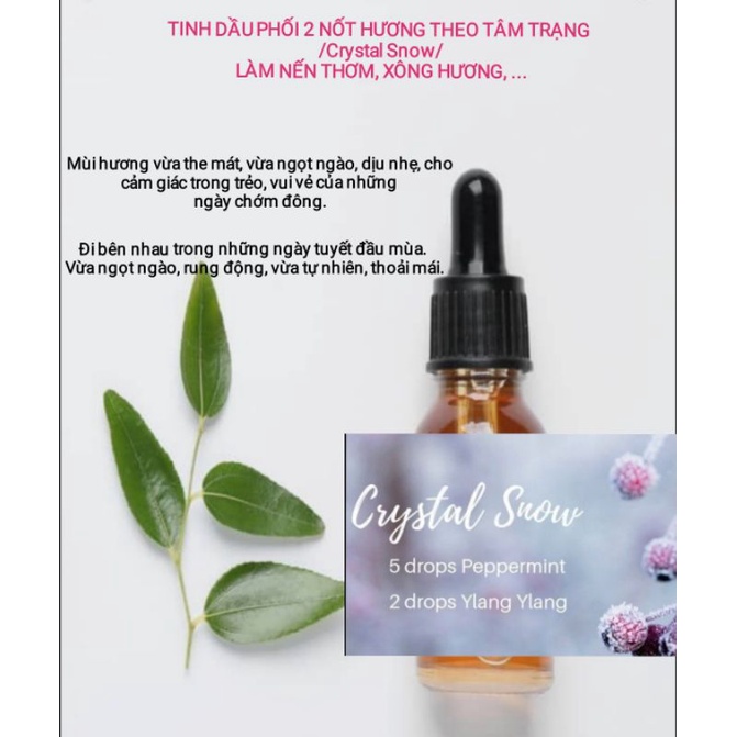 TINH DẦU PHỐI 2 NỐT HƯƠNG THEO TÂM TRẠNG /Crystal Snow/ LÀM NẾN THƠM, XÔNG HƯƠNG, ... - 9293store - 9293nguyenlieu