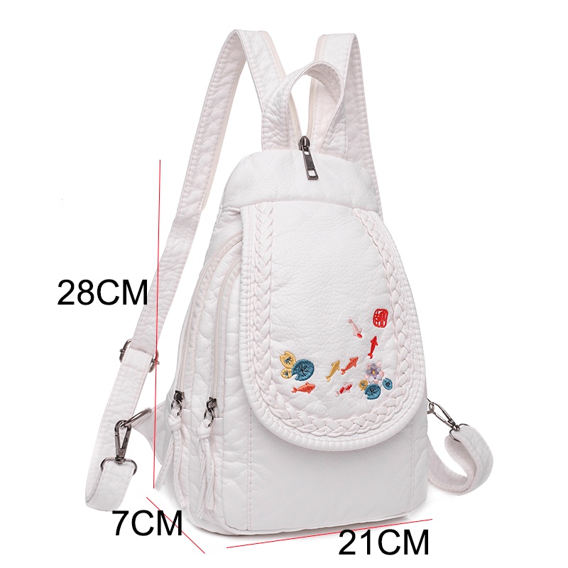 Túi Đeo Chéo Da PU Thêu Họa Tiết Thổ Cẩm Thời Trang Nữ Tính