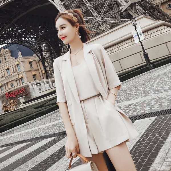 Bộ Đồ Vest Ba Món Phong Cách Hàn Quốc Thời Trang 2021 Cho Nữ