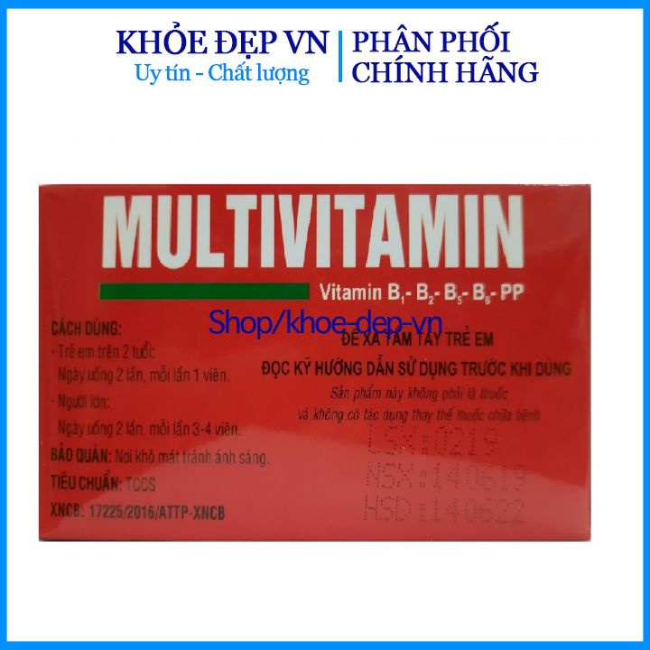 Multivitamin Đại Uy - Giúp bổ sung Vitamin B1, B2, B5,B6,PP, tăng cường bồi bổ sức khỏe