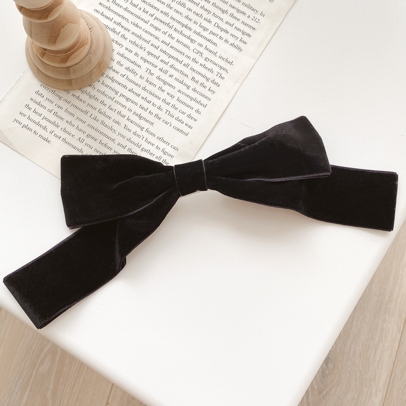 Kẹp tóc trang trí nơ vải nhung xinh xắn