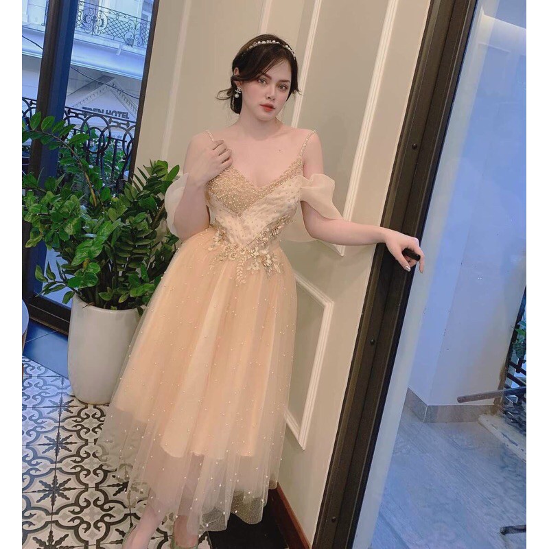 ĐẦM XOÈ KẾT HOA CƯỜM ( ẢNH VÀ VIDEO THẬT )