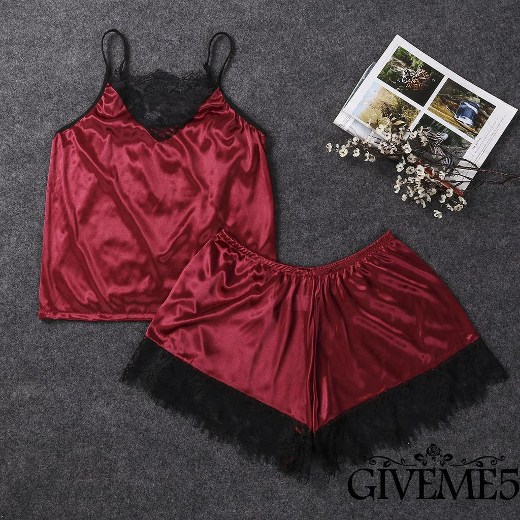 Set Đồ Ngủ Bằng Lụa Satin Quyến Rũ Dành Cho Nữ