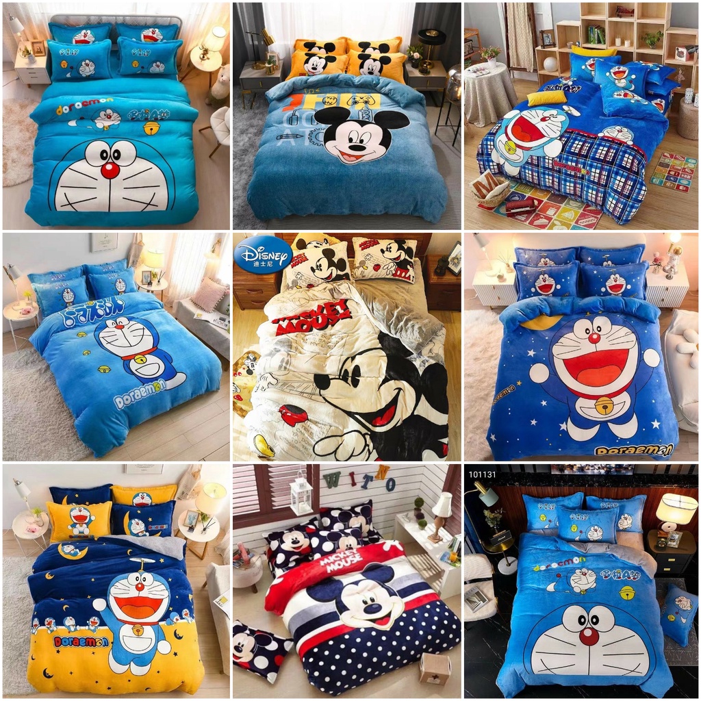 Bộ chăn ga gối cho bé nỉ nhung tuyết sữa, sét ga giường vỏ gối nỉ (ib shop chọn mẫu)