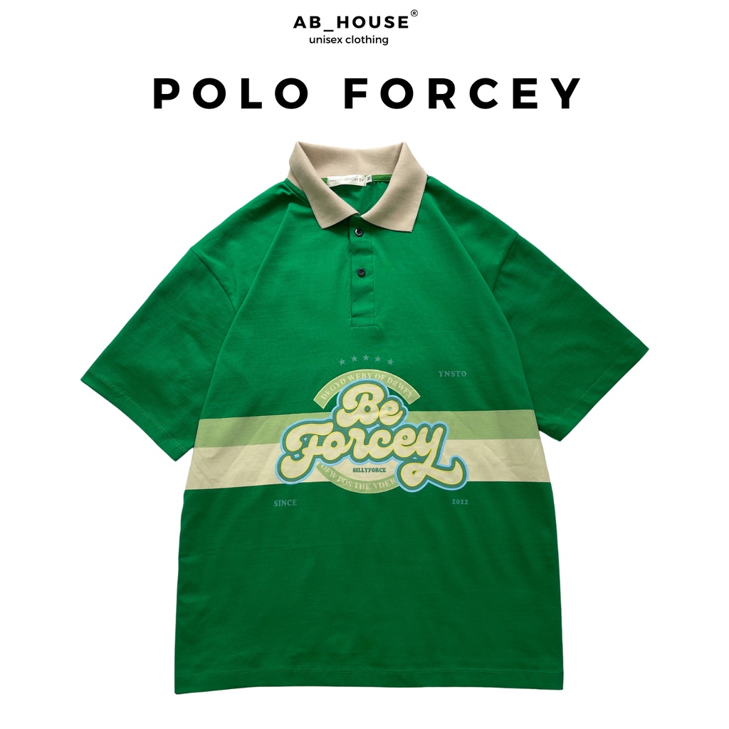 Áo thun polo tay lỡ FORCEY form rộng unisex nam nữ (Ảnh thật/Có sẵn)