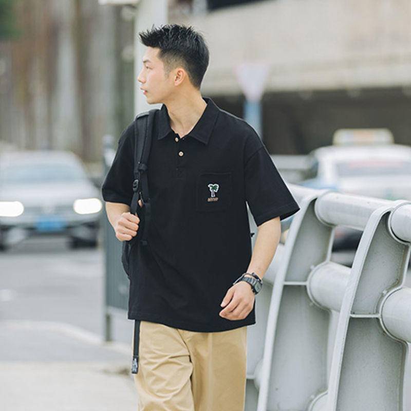 Áo Thun polo Tay Ngắn Có Túi Thêu Chữ Thời Trang Dành Cho