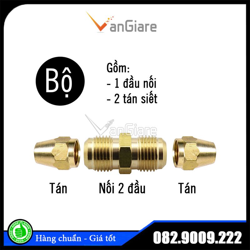 Nối 2 đầu côn lồi ống đồng 6mm 8mm 10mm 12mm 16mm 19mm, 2 đẫu lã