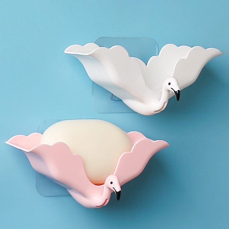 Khay đựng xà phòng gắn tường hình chim hồng hạc tiện dụng cho nhà tắm