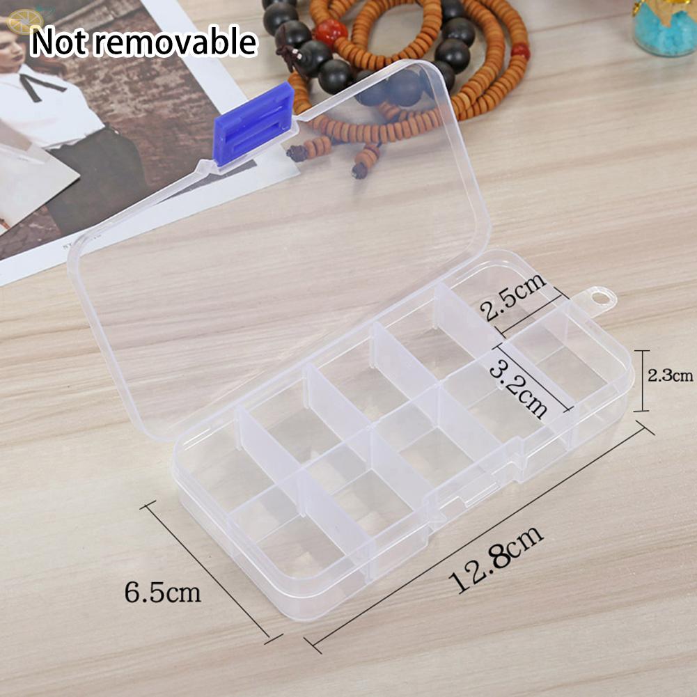 Hộp Nhựa Trong Suốt 10 / 15 Ngăn Đựng Trang Sức Tiện Dụng