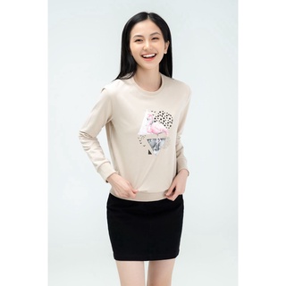 Áo nỉ nữ YODY, áo nỉ da cá cổ tròn phong cách trẻ trung năng động dễ phối đồ - ATN4424