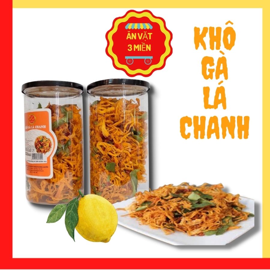 Khô Gà Lá Chanh Phương Huyền Food lọ pet có nắp giật, hàng cao cấp