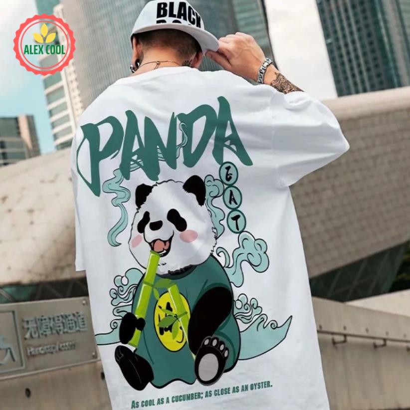 Áo thun nam nữ áo phông nam tay ngắn cổ tròn chất cotton co giãn 4 chiều hình gấu trúc panda alex co