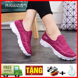 [ XẢ HÀNG 3 NGÀY] Giầy Đi Bộ Nữ Siêu Êm, Giầy Thể Thao Nữ, Kiểu Dáng Cơ Bản, 2 màu Hồng và Ghi xám siêu đẹp