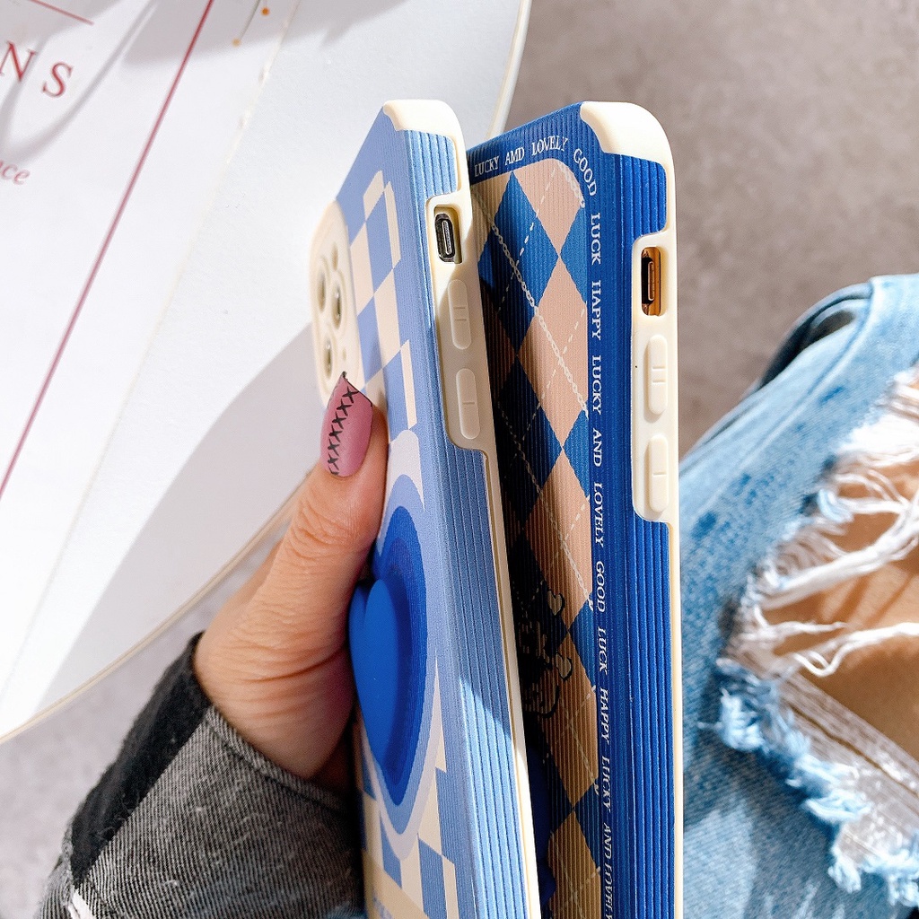 Ốp lưng da sọc bảo vệ camera hình nổi Goodluck xinh dành cho nhiều dòng máy của Iphone/samsung/OPPO/realme/