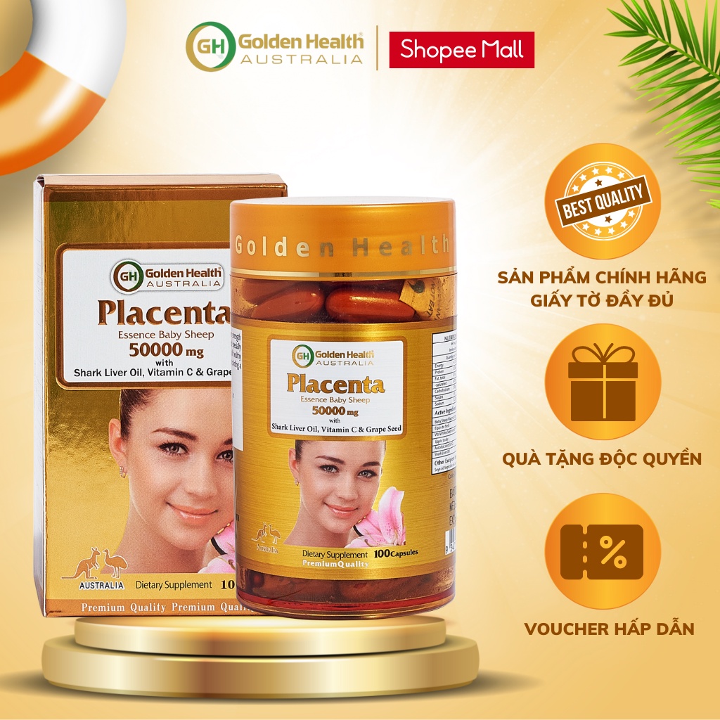 Viên uống nhau thai cừu - Placenta Baby Sheep 50.000mg hộp 100 Viên