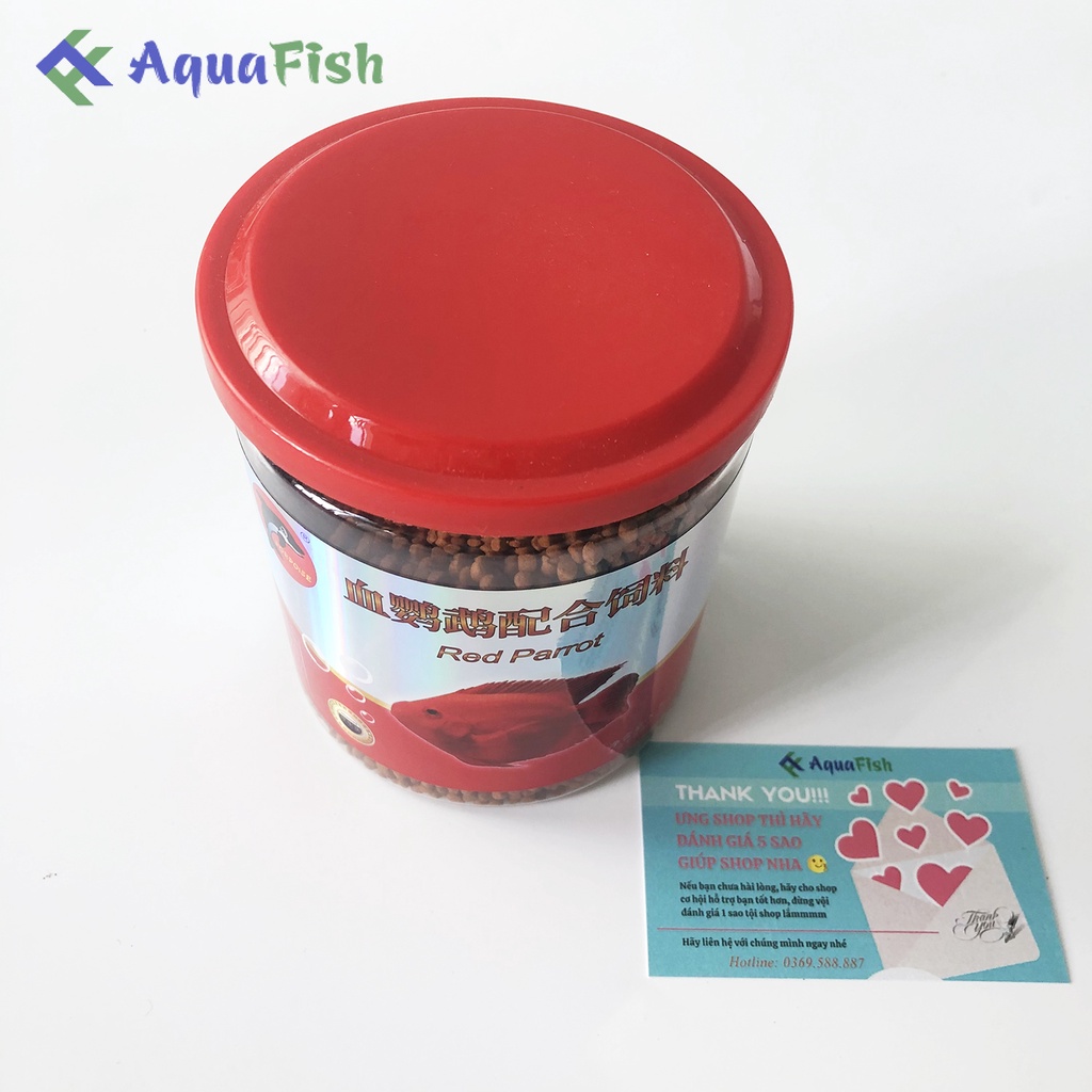 Thức ăn cá hồng két giúp cá nhanh lớn, lên màu đỏ đẹp Red Parrot hộp 260g (thương hiệu Porpoise)