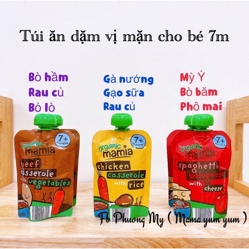 Date 2023 Bột ăn dặm vị mặn Organic Mamia hữu cơ cho bé 7 tháng của Anh, bé dị ứng đạm bò sử dụng được