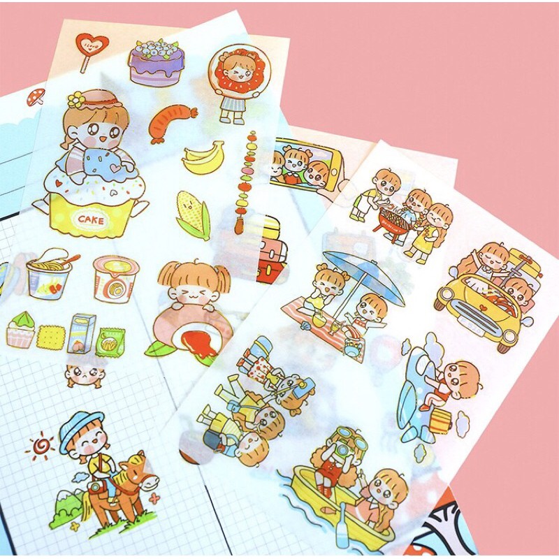 Sticker dán 70 Hình Sticker Bé Nấu Bếp Zanmoo