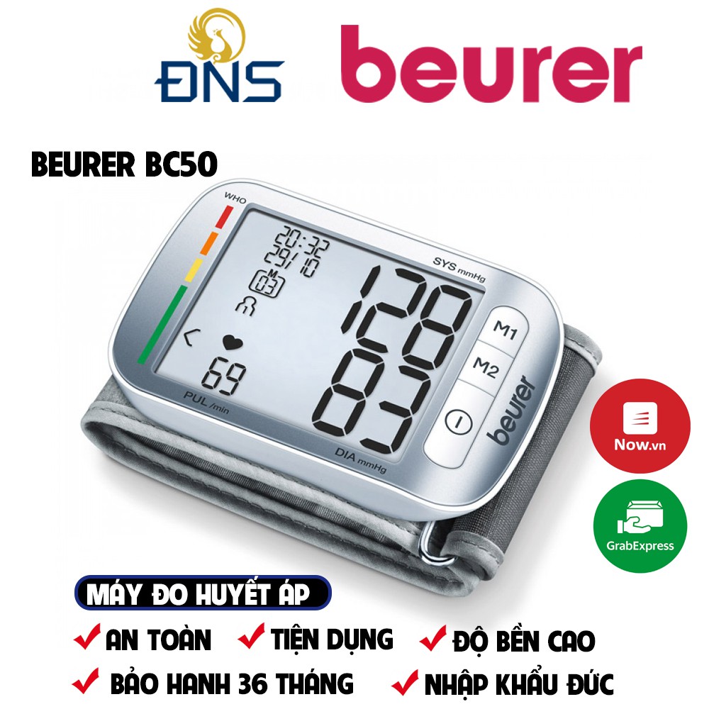 📌FREESHIP📌 Máy Đo Huyết Áp Cổ Tay Beurer BC50 Nhập Khẩu CHLB Đức - Bảo Hành 2 Năm