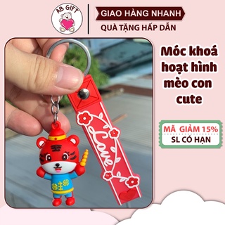 Móc khoá hoạt hình mèo con cute trang trí balo
