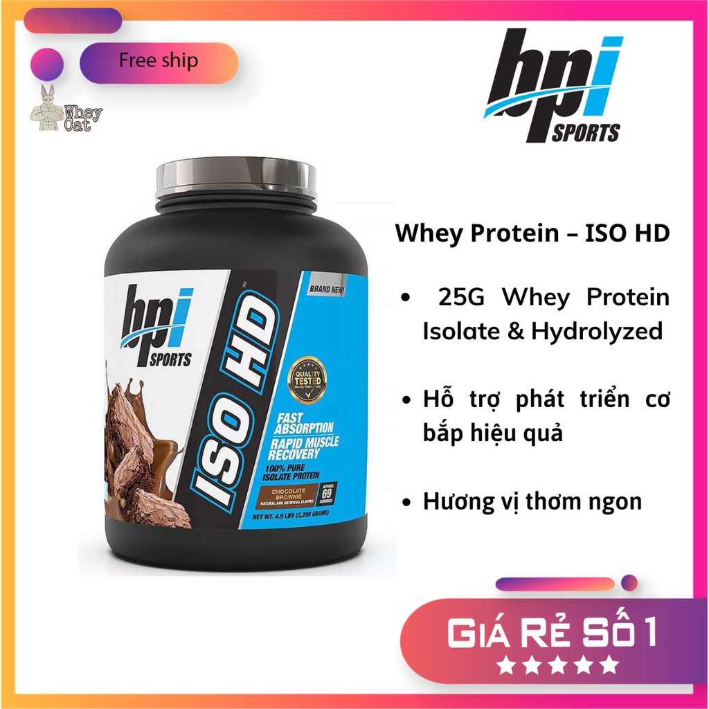WHEY ISO HD 100% Isolate 5Lbs - Whey Protein hàng chính hãng - Whey Cat