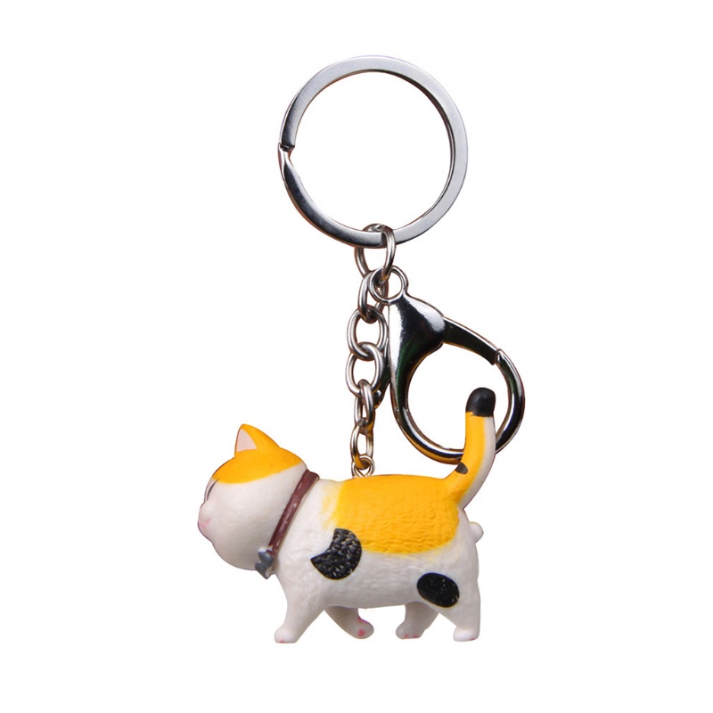 Móc khóa phối hình mèo hoạt hình mini dễ thương tùy chọn kiểu dáng cho cặp đôi