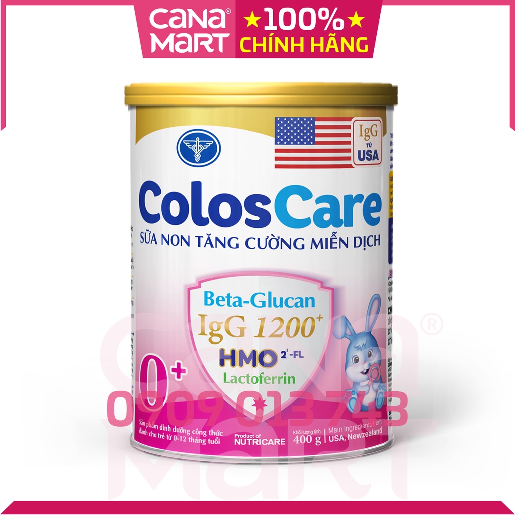 Sữa non tốt cho bé Nutricare ColosCare 0+ tăng cường hệ miễn dịch, tiêu hóa (400gr)