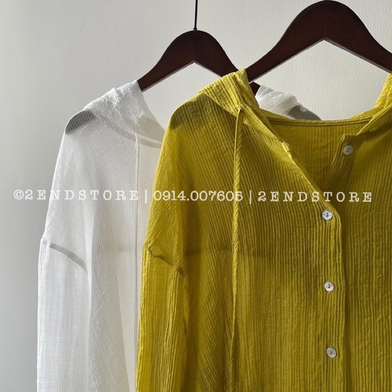 2END Áo khoác sơ mi có mũ phong cách Hàn