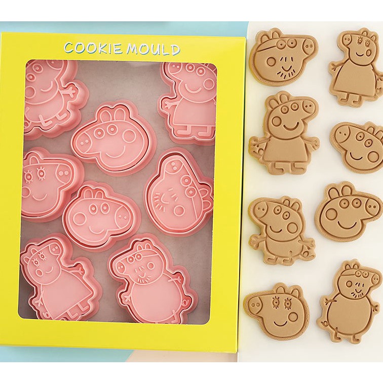 Khuôn nhấn cookie 3D Ô Tô máy bay máy xúc cho cứu hộ peppa pig pony Khuôn bánh quy nhiều hình dáng dễ thương