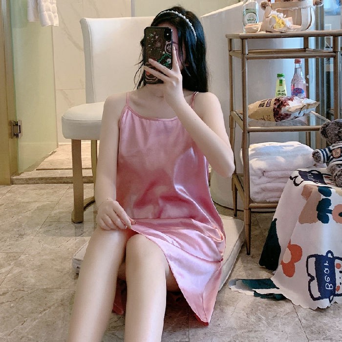 . Lấy một miếng và phục hồi sau khi lấy. Yuan Phong cách Hàn Quốc pyjama nữ lụa băng sexy áo nịt ngực mỏng choàng