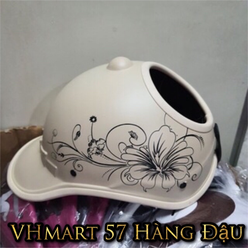 Mũ bảo hiểm thời trang khoét lỗ dành riêng cho phái nữ búi tóc,buộc tóc cao