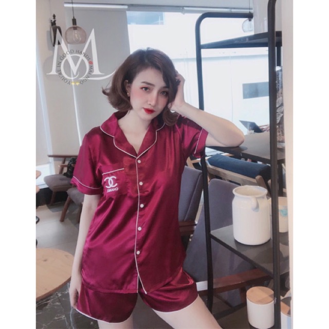 Bộ Đồ Pijama Phi Lụa Chanel mềm mịn size dưới 60 kg