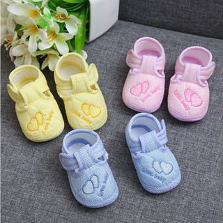 Giày cotton quai dán đế mềm chống trượt dành cho trẻ em từ 0-12 tháng tuổi