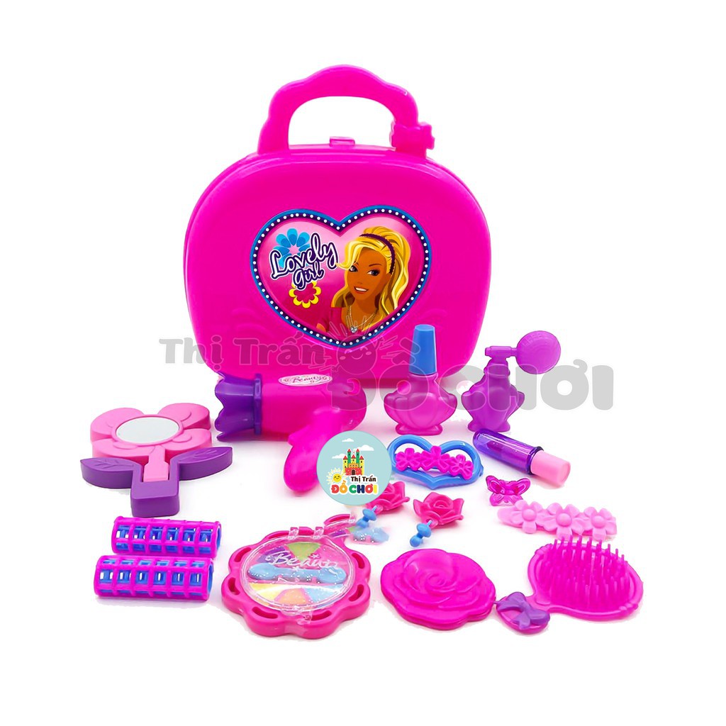 Bộ đồ chơi trang điểm cho bé gái 20 chi tiết hình chuột hồng đáng yêu WD-S37 -Thị trấn đồ chơi