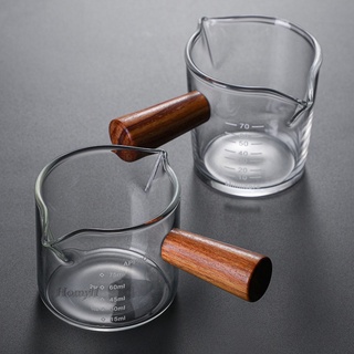 [Homyl1] Cốc đo vòi đôi thủy tinh Borosilicate cao trong suốt 51-100ML Kính Espresso cho thanh đựng nước sốt Dụng cụ đo nấu ăn nhà bếp