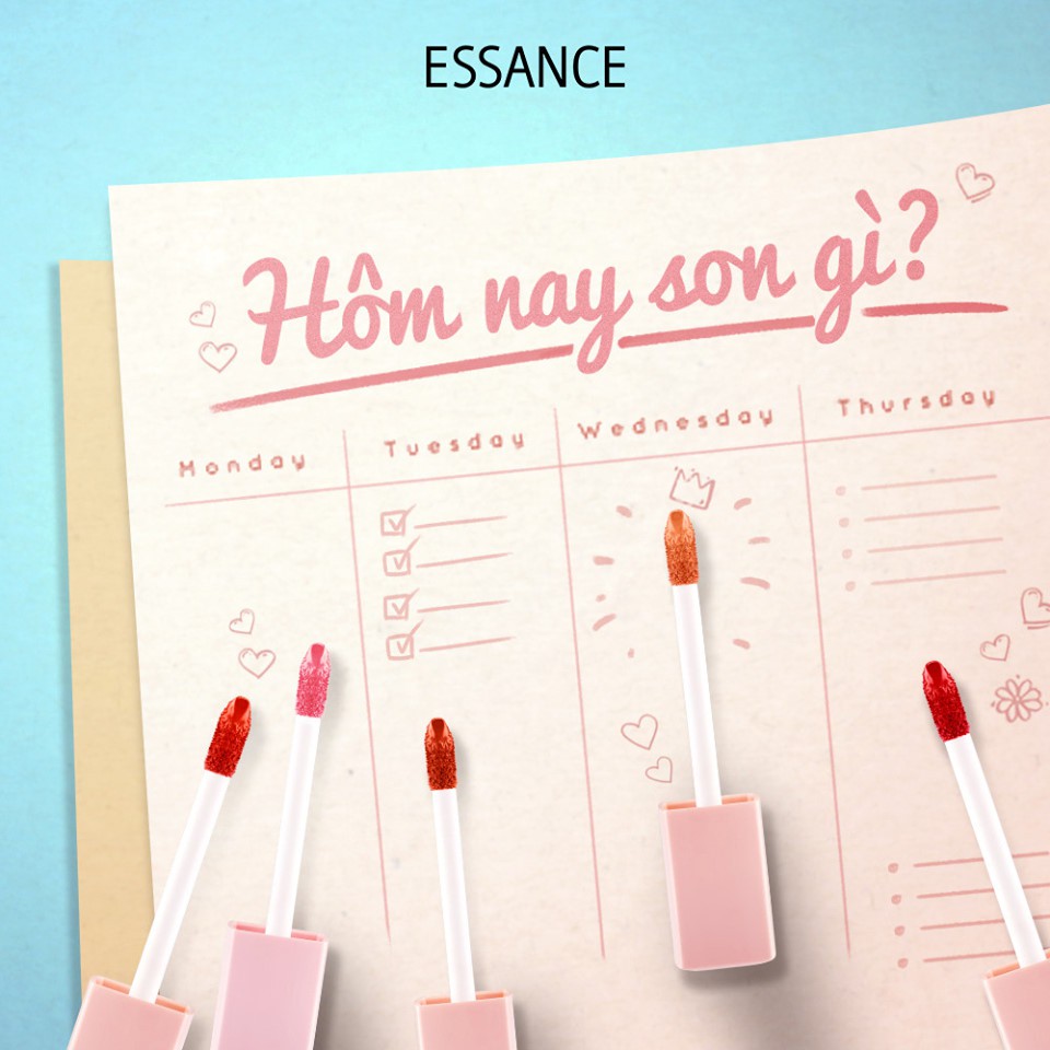 Son kem mịn mượt chuẩn màu Essance Soft Lip Liquid 3g