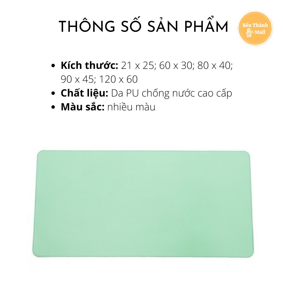 Thảm Da Trải Bàn Làm Việc Kiêm Miếng Lót Chuột Máy Tính Chống Nước Cao Cấp