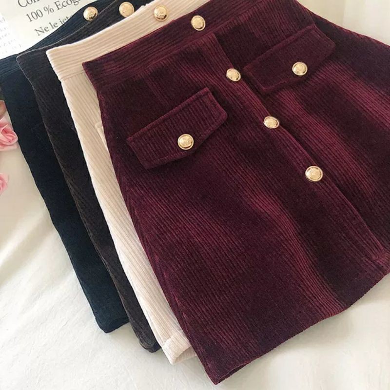 Chân váy nhung cúc | BigBuy360 - bigbuy360.vn