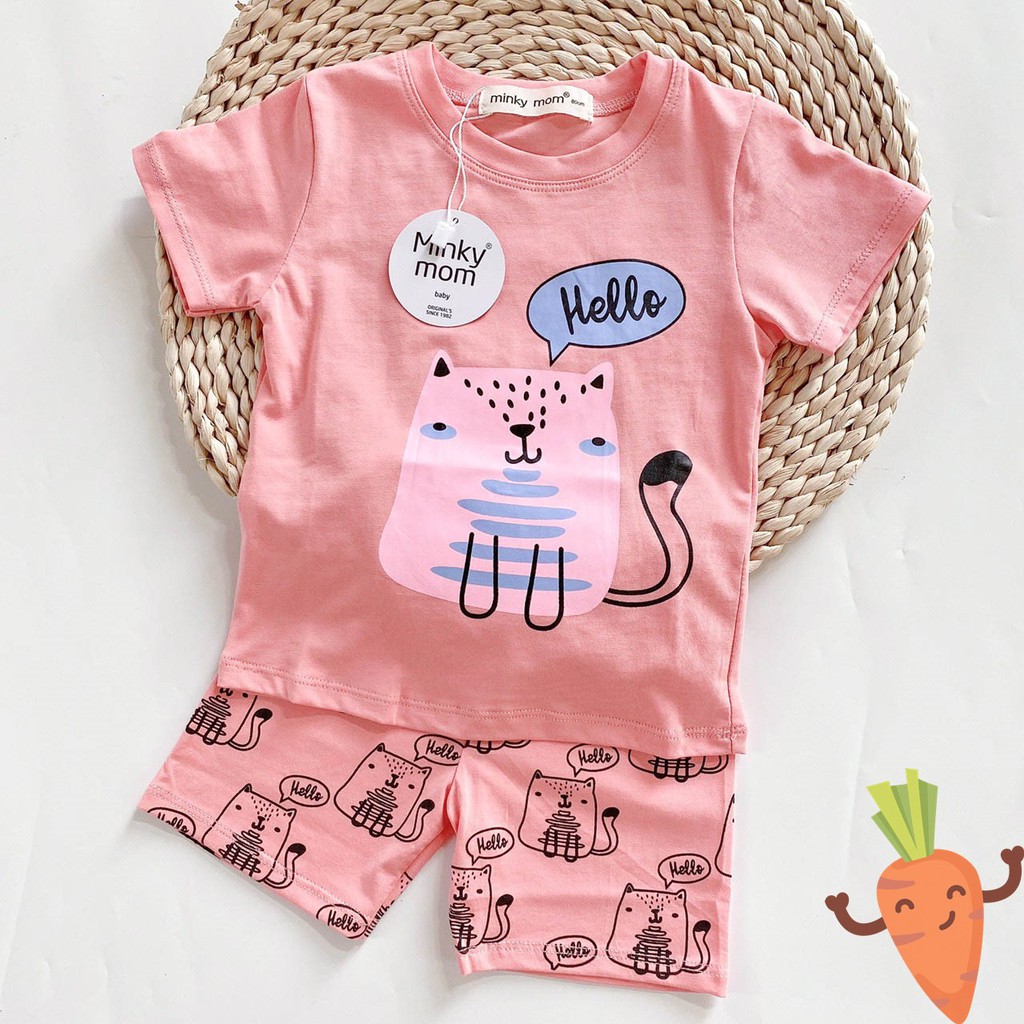 [SALE] Bộ Cộc Tay Minky Mom Cho Bé Họa Tiết Động Vật Dễ Thương Chất liệu Cotton 100%, Bộ Hè Trẻ Em Ngắn Tay MKM2105