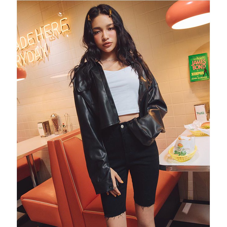 Áo khoác da sơ mi 2 túi trước nữ Air Space 2030126008 | BigBuy360 - bigbuy360.vn