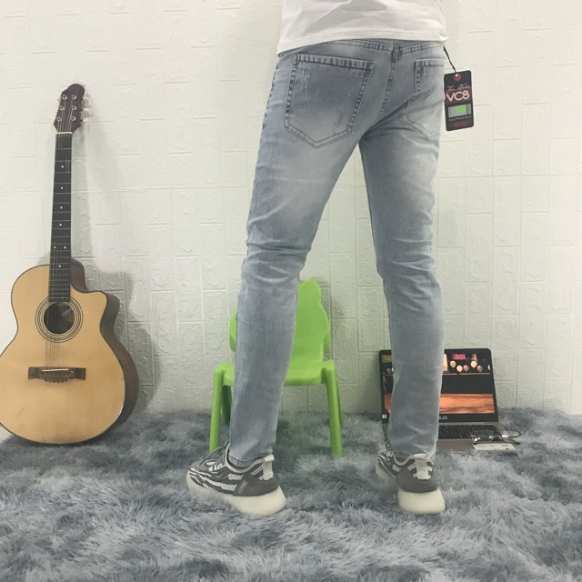 Quần jean nam wash bạc rách xước cá tính ôm body, MS 352 có size đại (28-34) | BigBuy360 - bigbuy360.vn