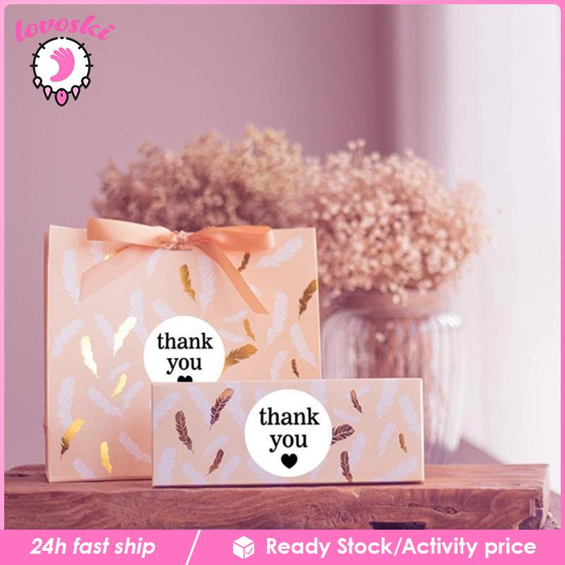 Cuộn 500 Nhãn Dán Thank You Màu Trắng Đen
