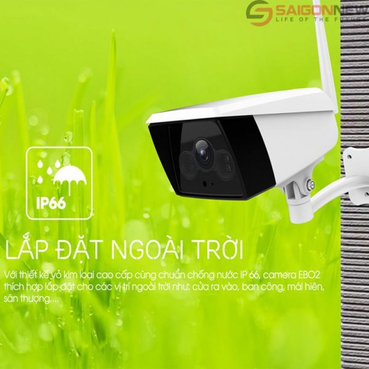 Camera ip wifi ngoài trời có đèn ánh sáng trắng Ebitcam EBO2 Độ Phân Giải 2.0Megapixel - hàng chính hãng