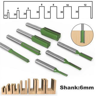 Router Bit 6MM Bit Khắc Đôi Phay Router Shank Gỗ Thẳng