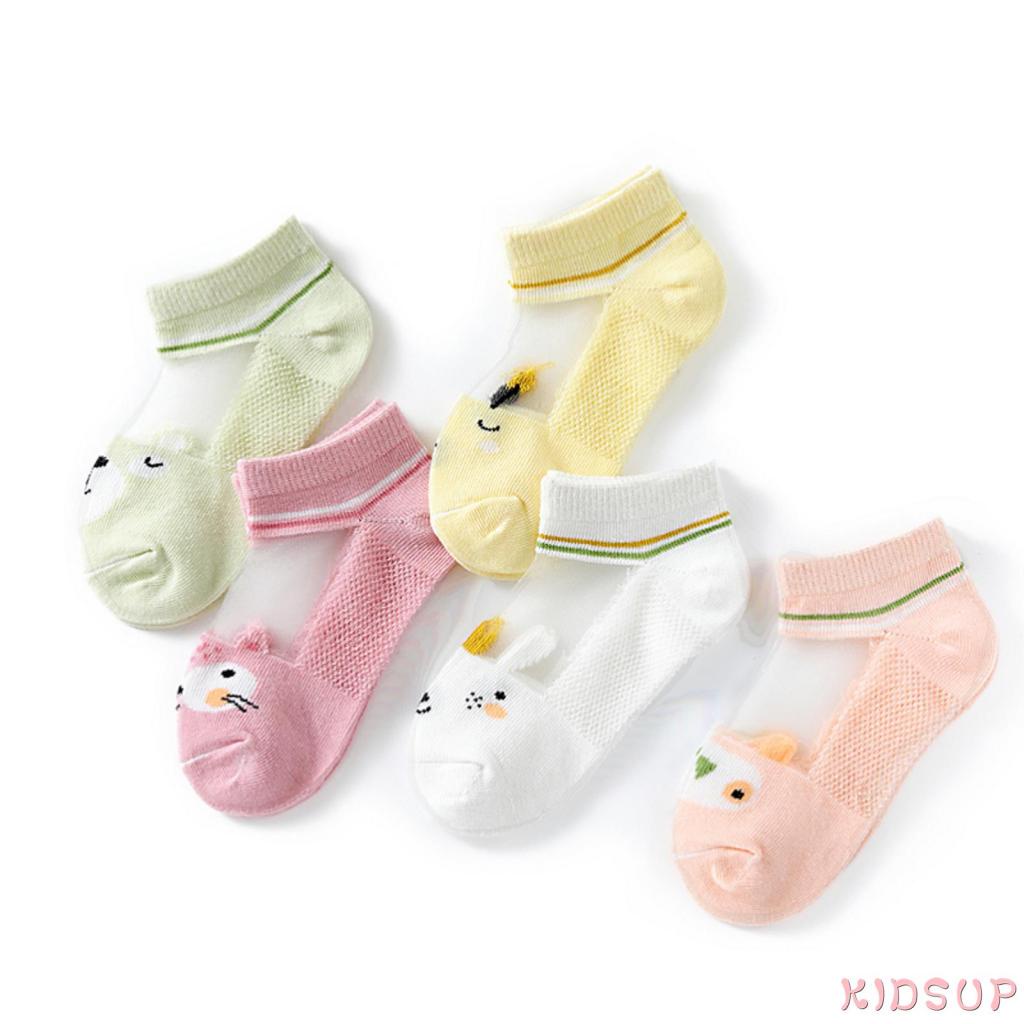 Set 5 đôi vớ họa tiết hoạt hình thời trang mùa hè cho bé