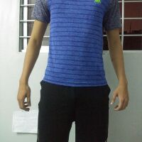 Áo thun cổ tròn raglan nam