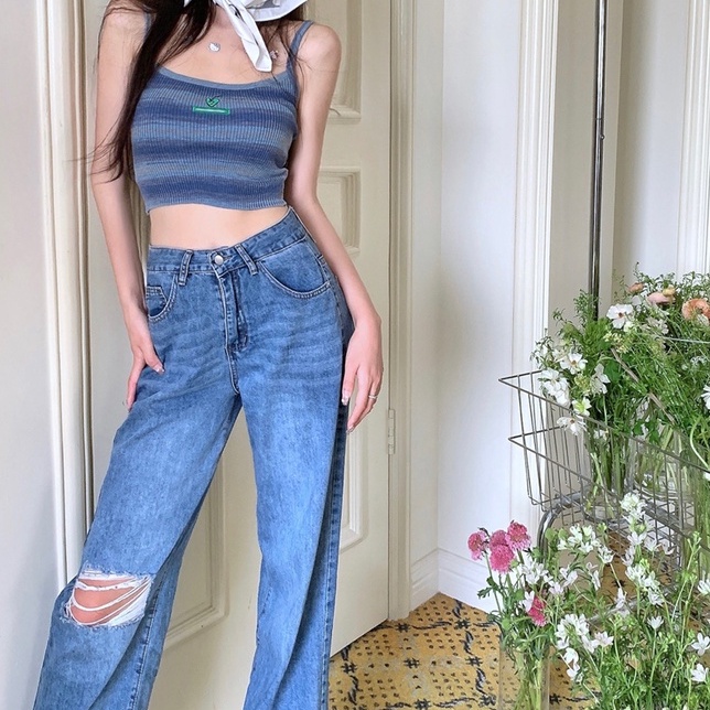 Áo hai dây ZHELIHANGFEI kẻ sọc gợi cảm cho nữ