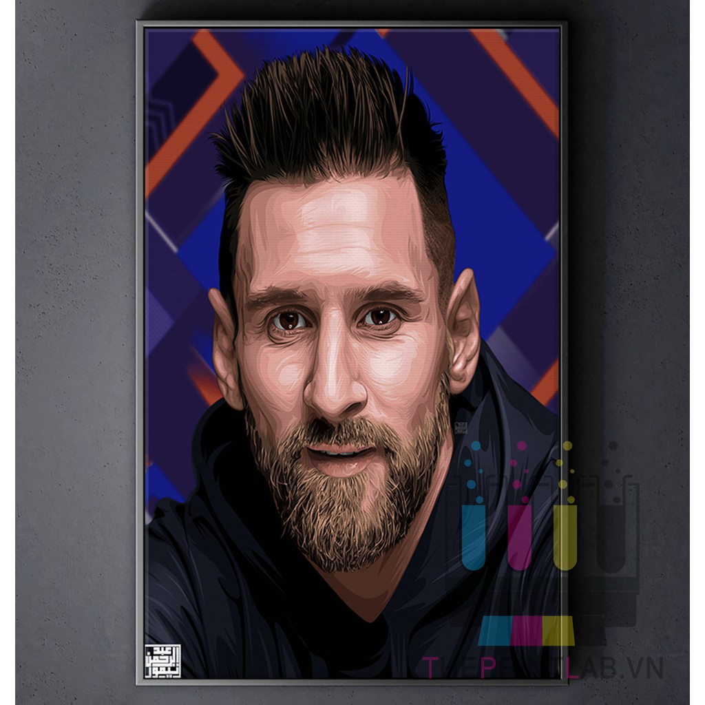 TRANH CANVAS CẦU THỦ BÓNG ĐÁ treo tường in theo yêu cầu - Lionel Messi M10 13