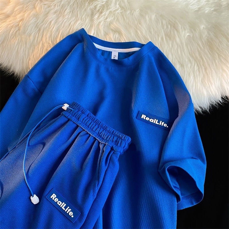 Set Áo Thun Ngắn Tay Form Rộng Và Quần Short Plus Size Thời Trang Xu Hướng Mùa Hè Cho Cặp Đôi